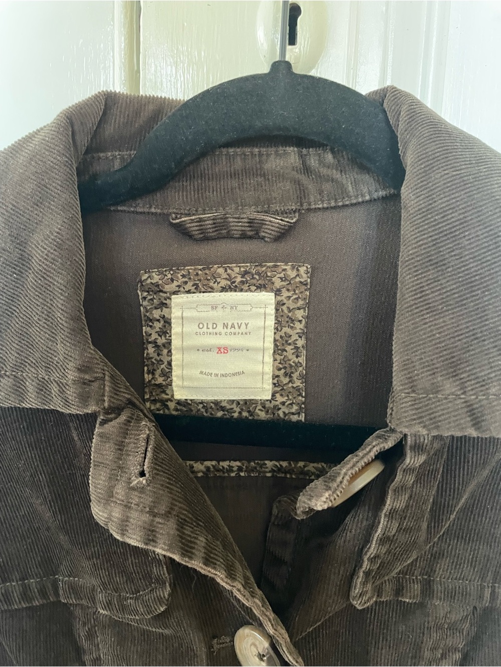 Corduroy Vintage Old Navy Women's Brown Button-Front Jacket - Picture 3 of 3